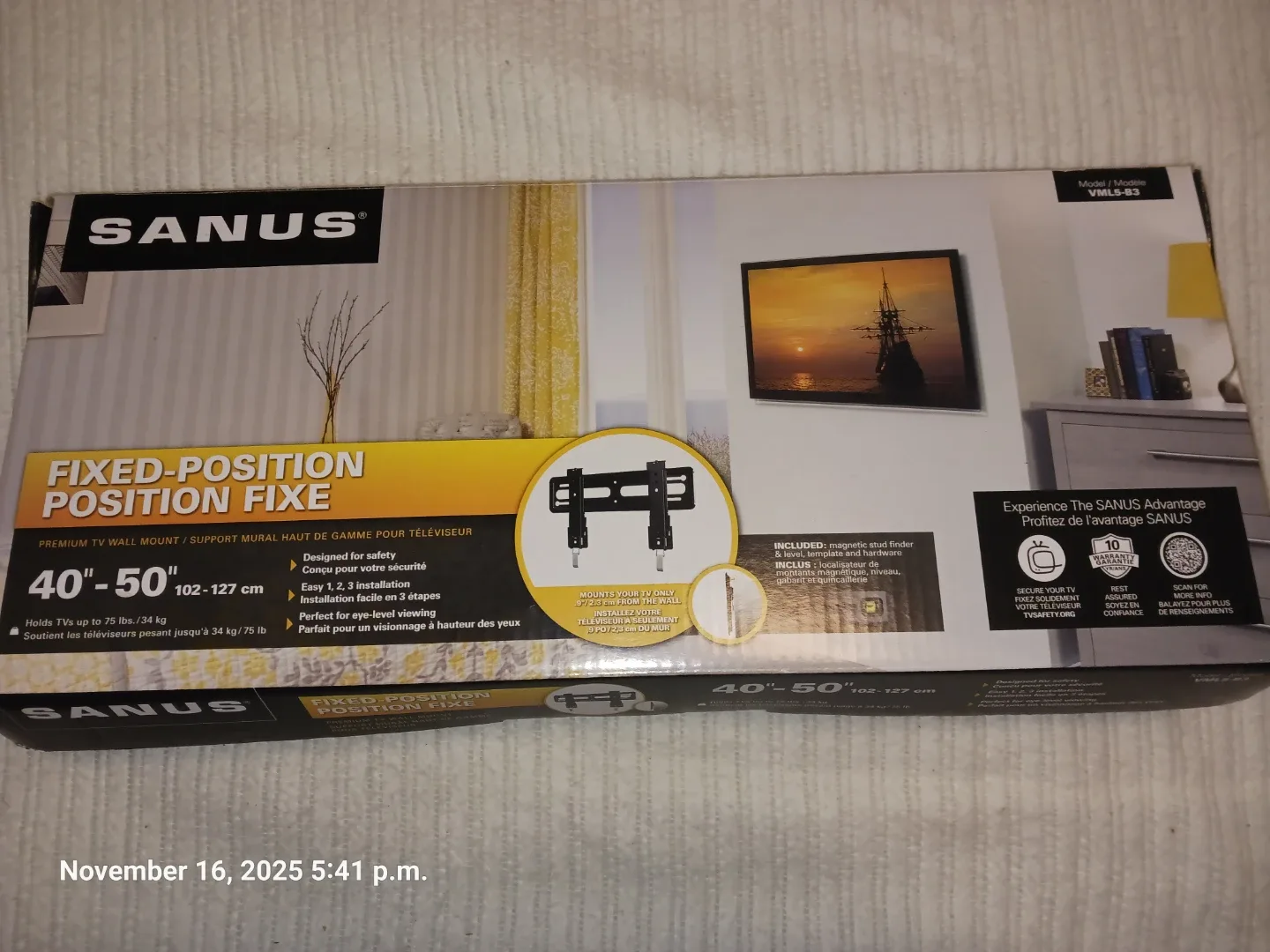 Sanus Premium Fixed-Position TV Wall Mount 40-50" image indicator(2)