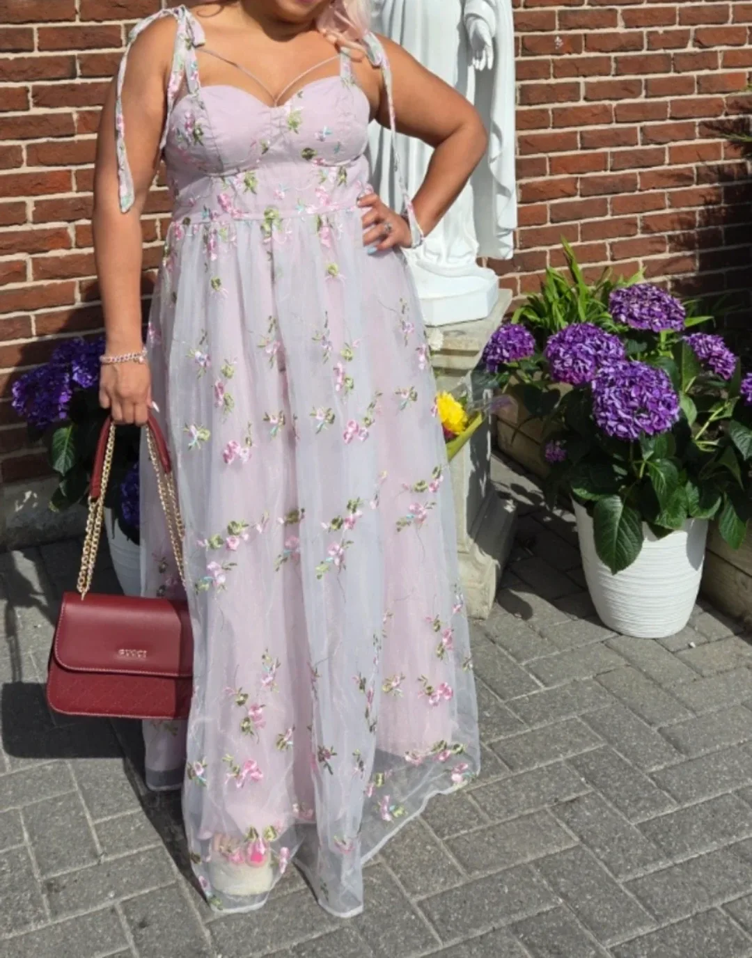 Pretty Pink Floral Maxi Dress