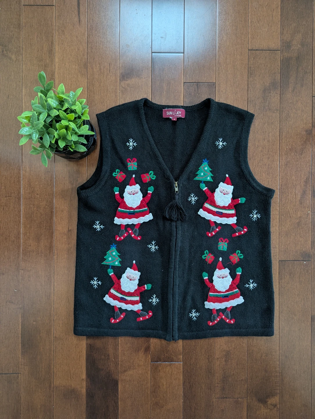 SANTA CHRISTMAS KNIT VINTAGE SWEATER VEST
