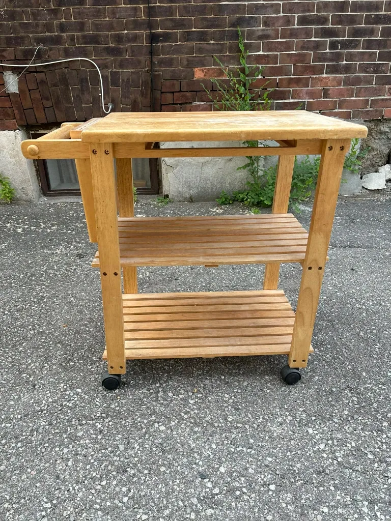 Wooden Butcher Block Kitchen Cart image indicator(2)