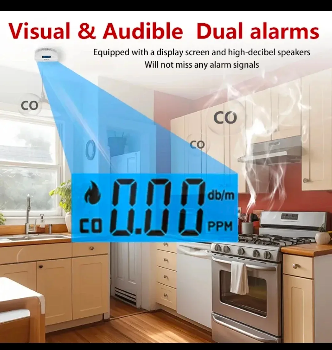 NEW, Smoke & Carbon Monoxide Detector Alarm LCD Display, 2025 image indicator(4)
