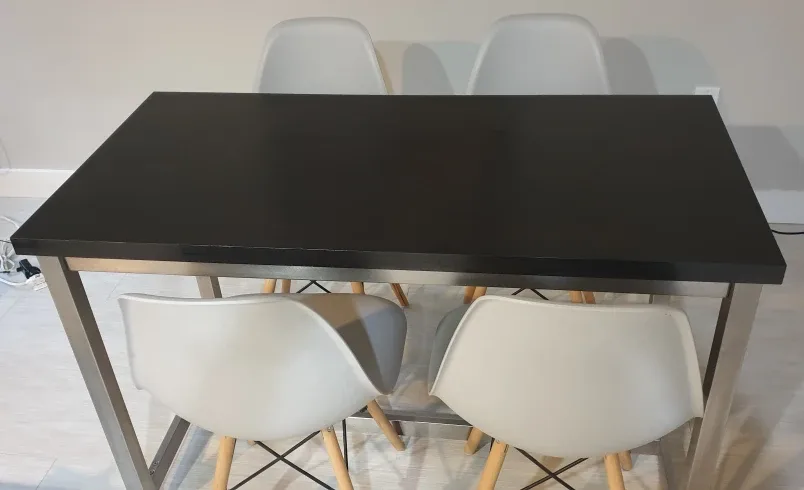 Black Dining Table with 4 Chairs