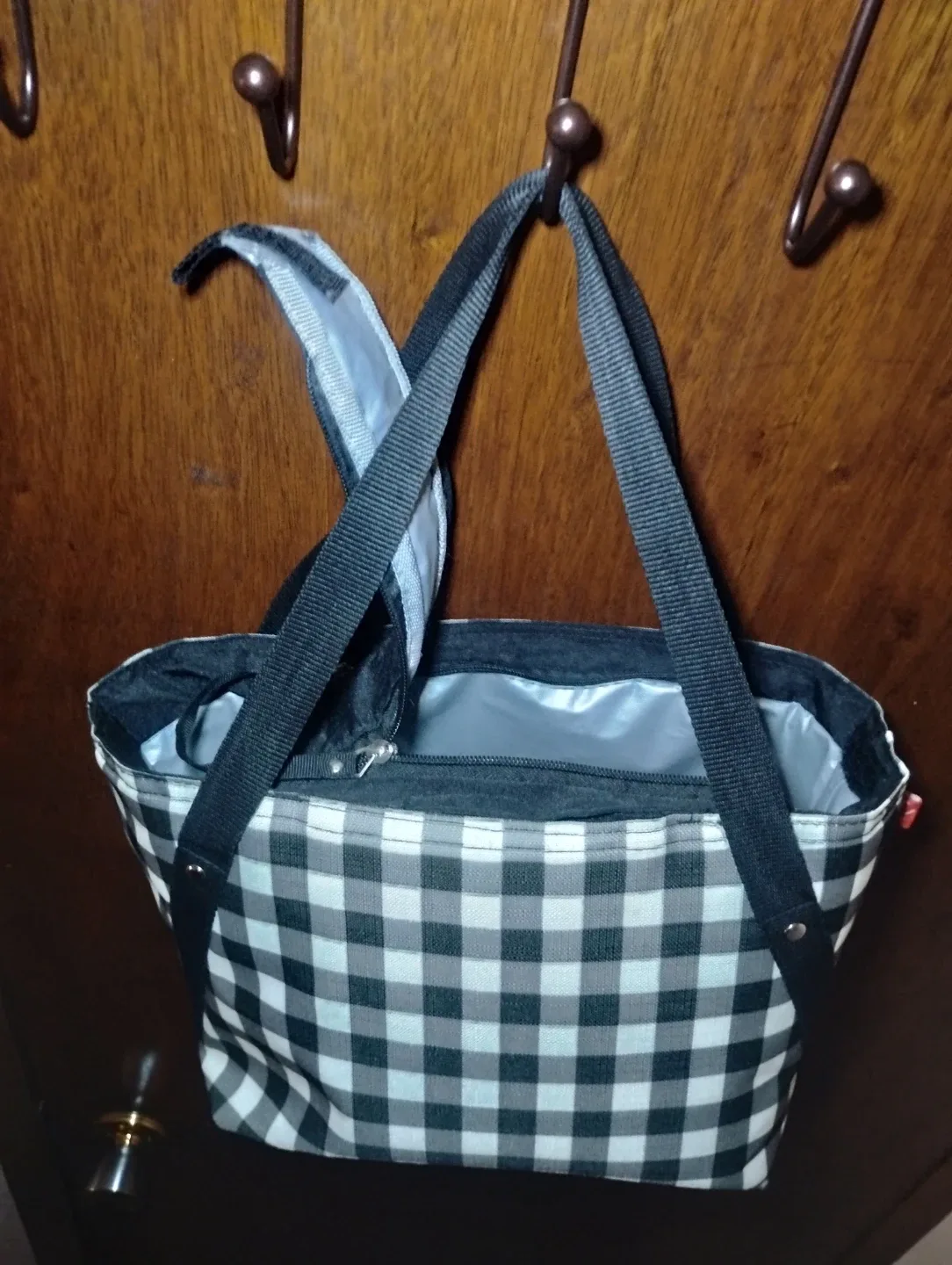 Gingham insulated lunch Bag