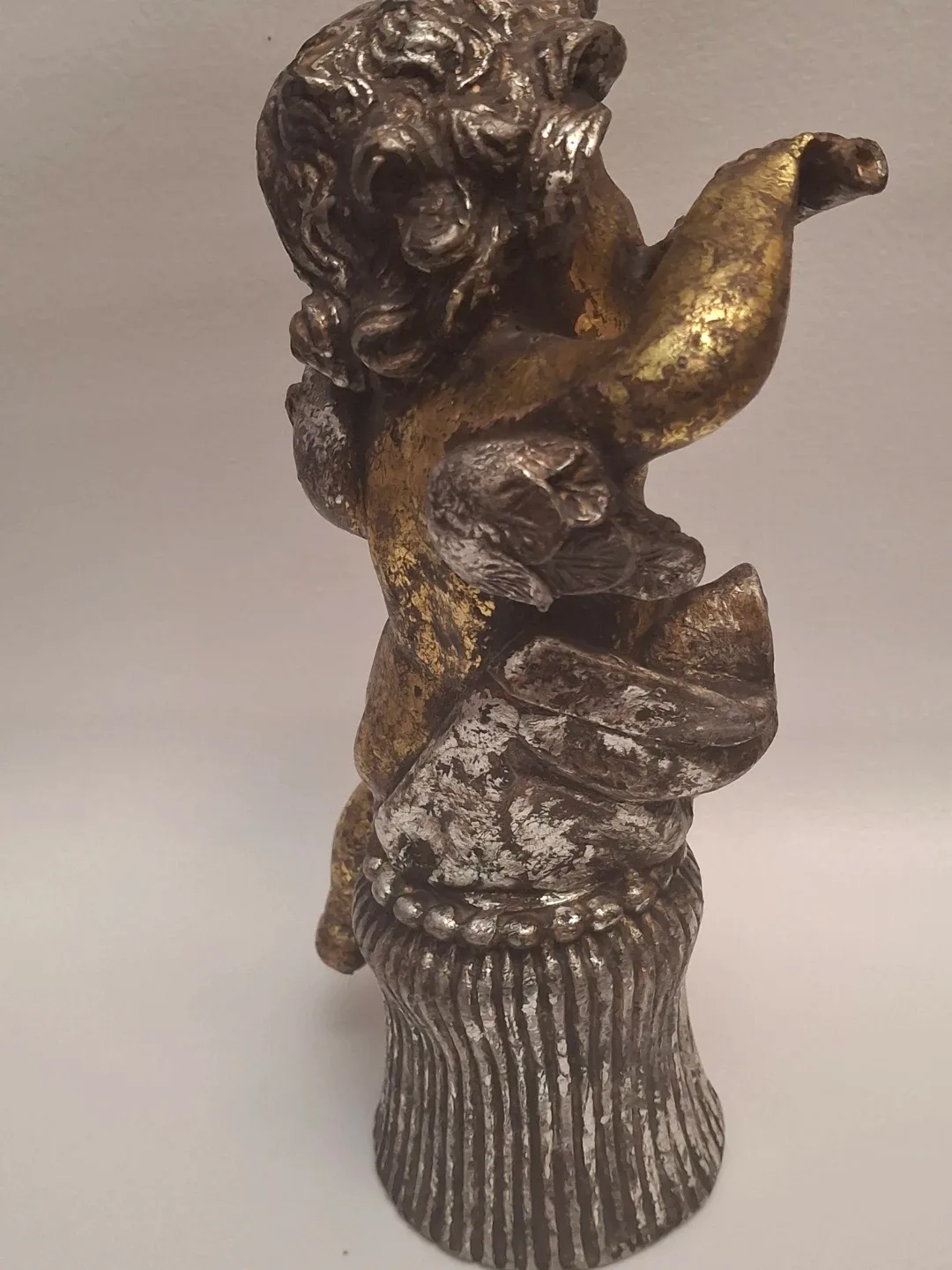 Vintage Gold Wooden  Cherub Statue image indicator(2)