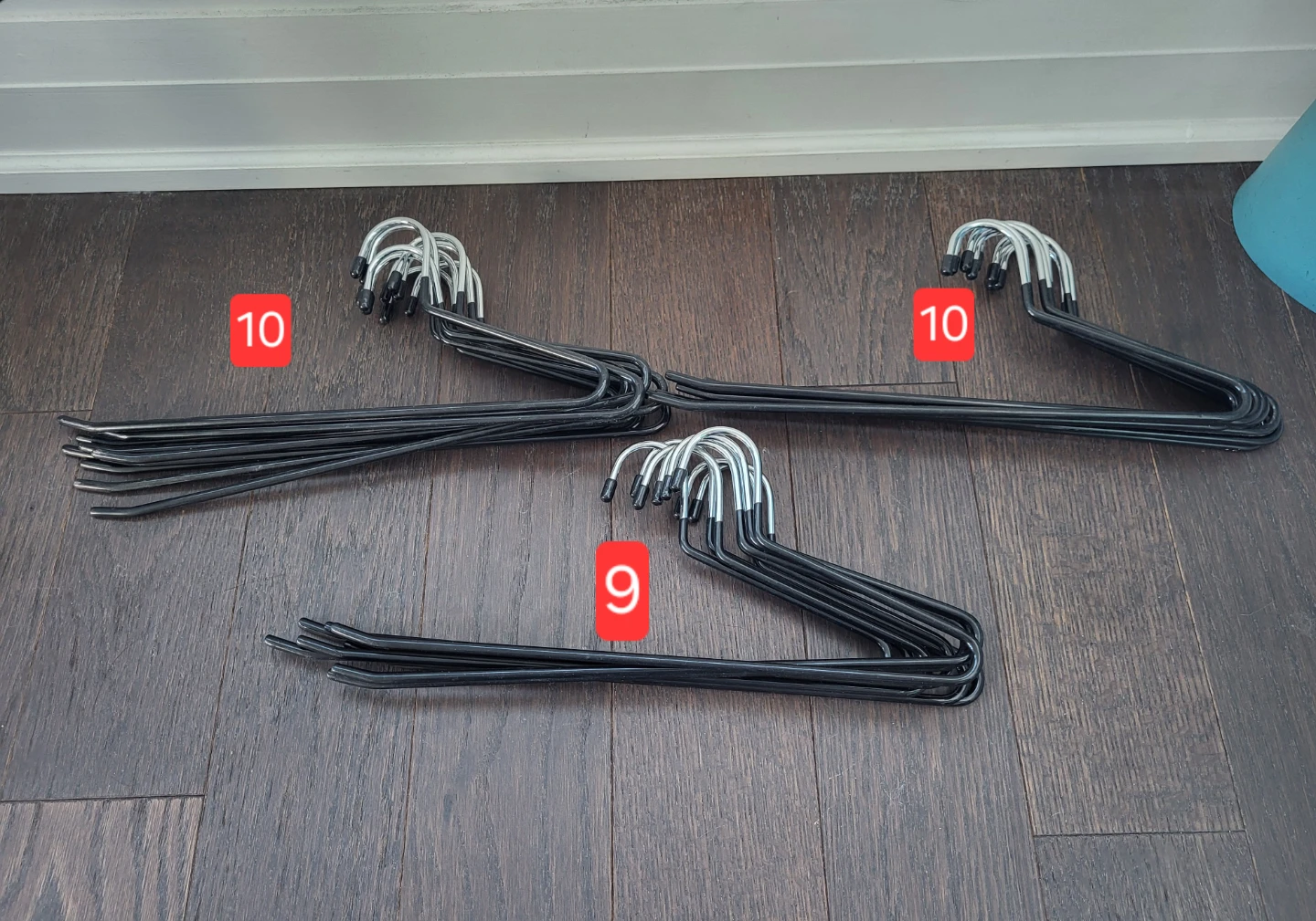 30 Black Metal Clothes Hangers