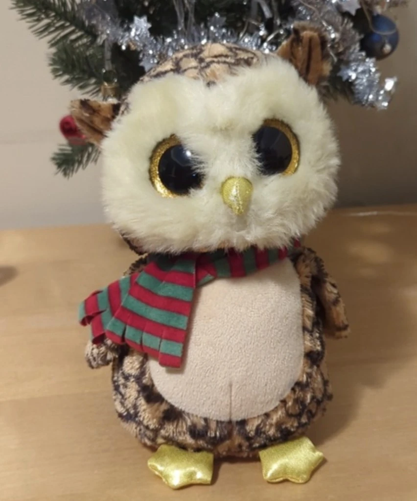 Ty Beanie Boo medium Owlette the Owl Plush " Wise"