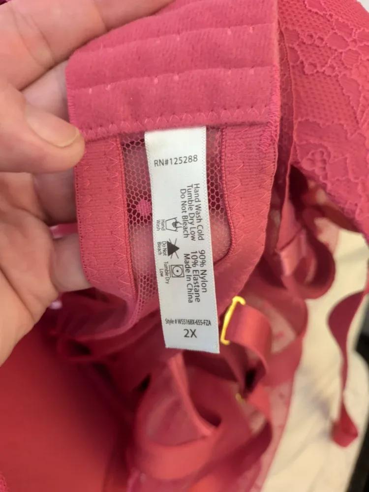 Pink Lace Bodysuit - Size 2X image indicator(4)