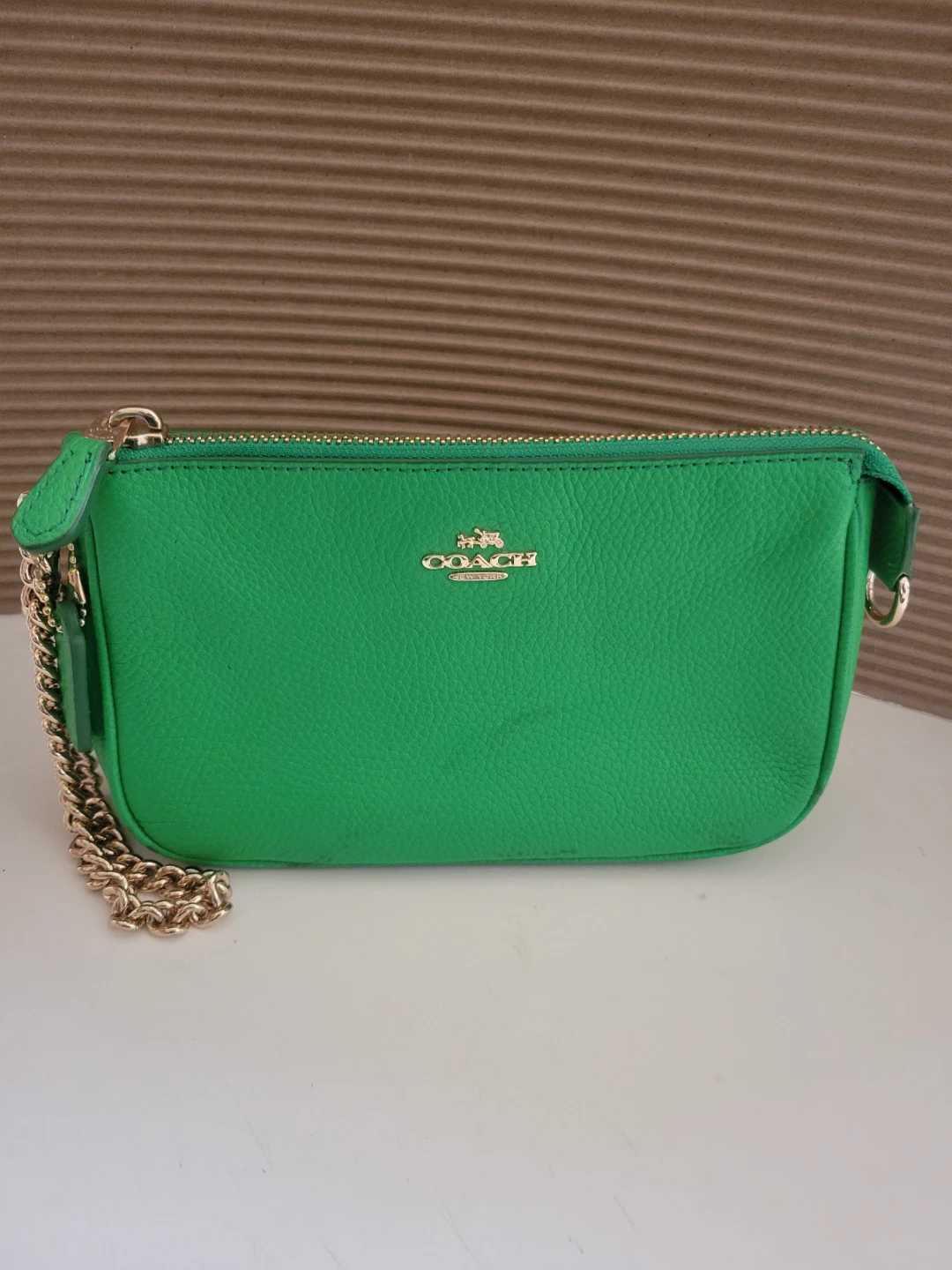 Coach Green Leather Wristlet