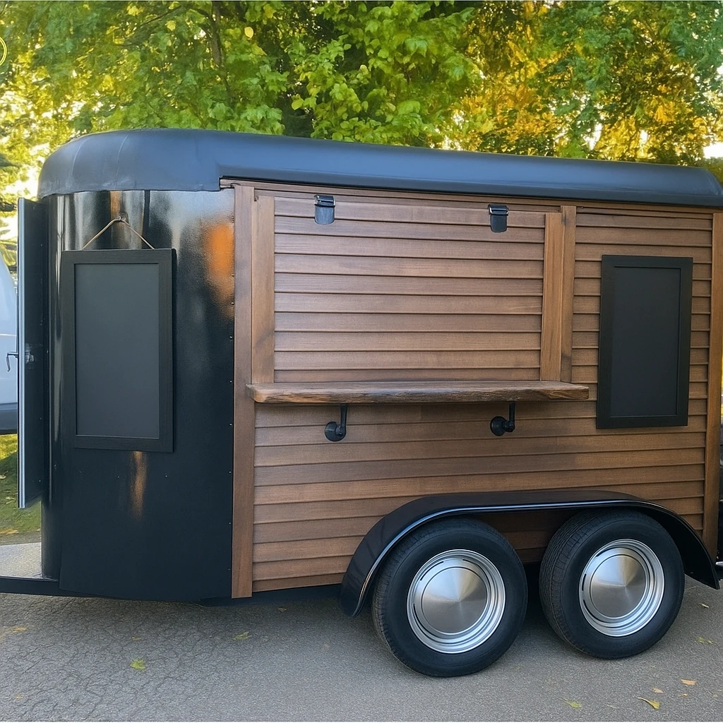 Custom Food Trailer Interior with Mini Fridge