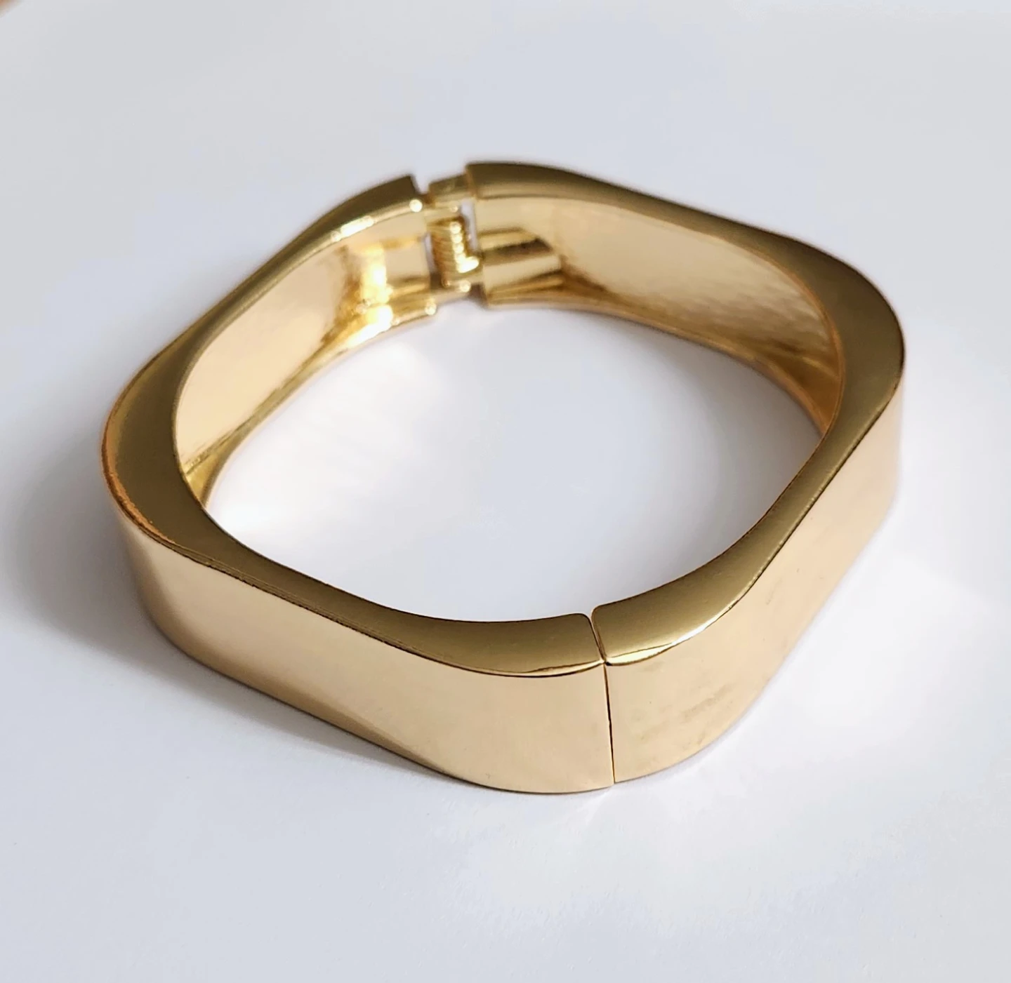 Gold Tone Square Bangle Bracelet
