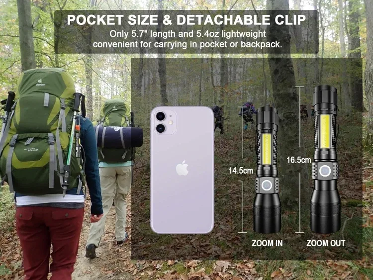 UV Flashlight Black Light, USB Rechargeable Flashlight image indicator(4)