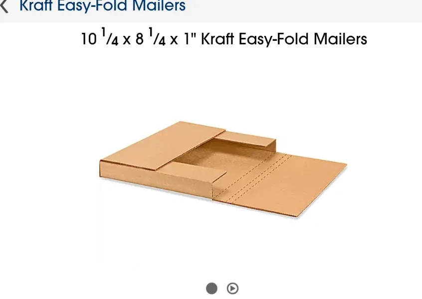 Kraft Easy-Fold Mailers 10 1/4 x 8 1/4 x 1"