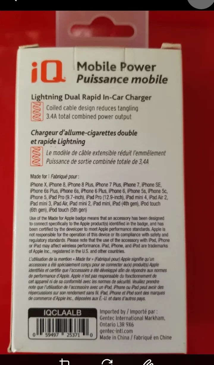 iQ Mobile Power Lightning Dual Rapid In-Car Charger 🥕 image indicator(2)