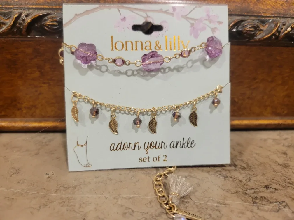 Lonna & lilly Set Of  2 Ankle Bracelets
