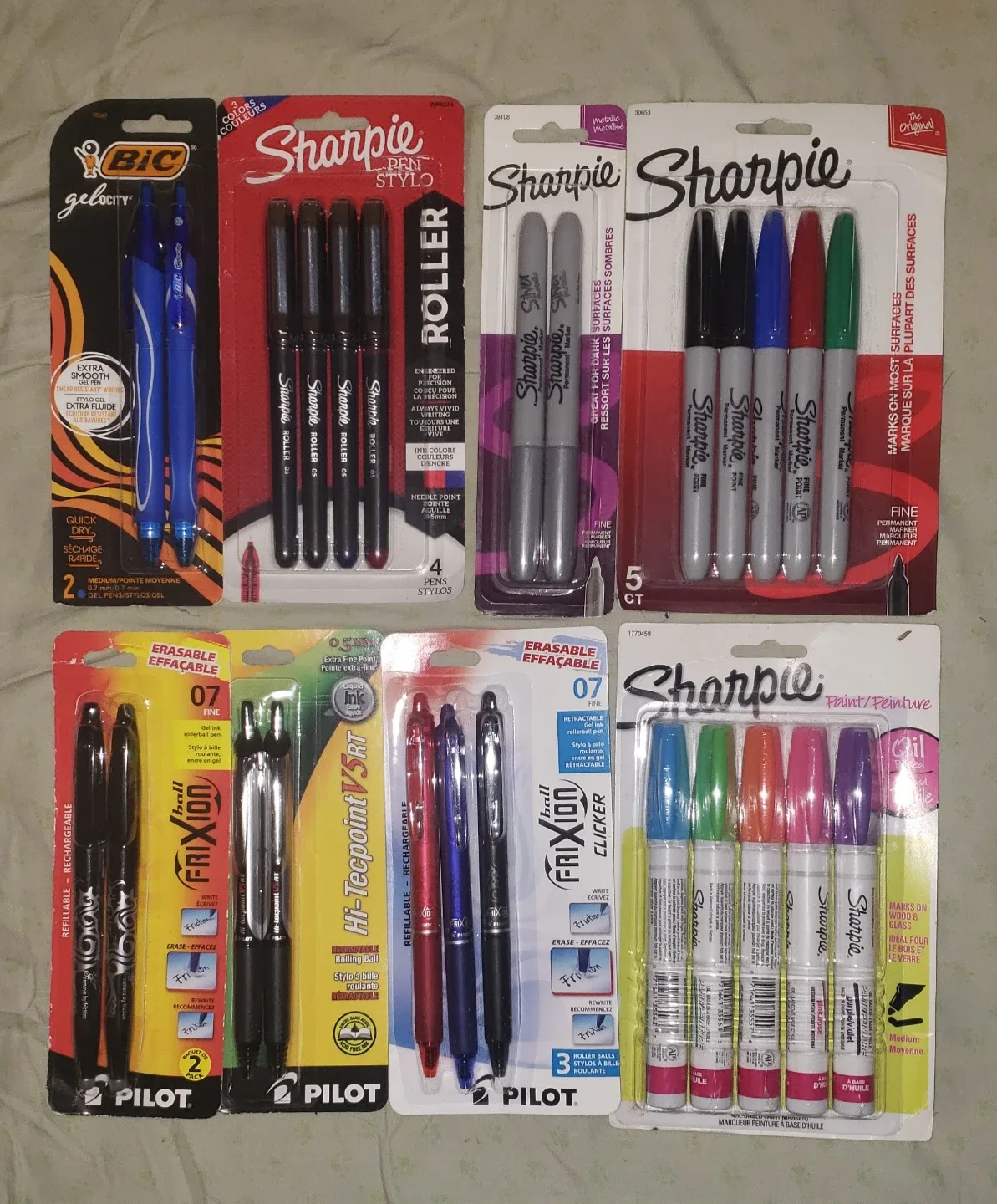 New Unopened Variety Pen Set: BIC, Sharpie, Pilot FriXion
