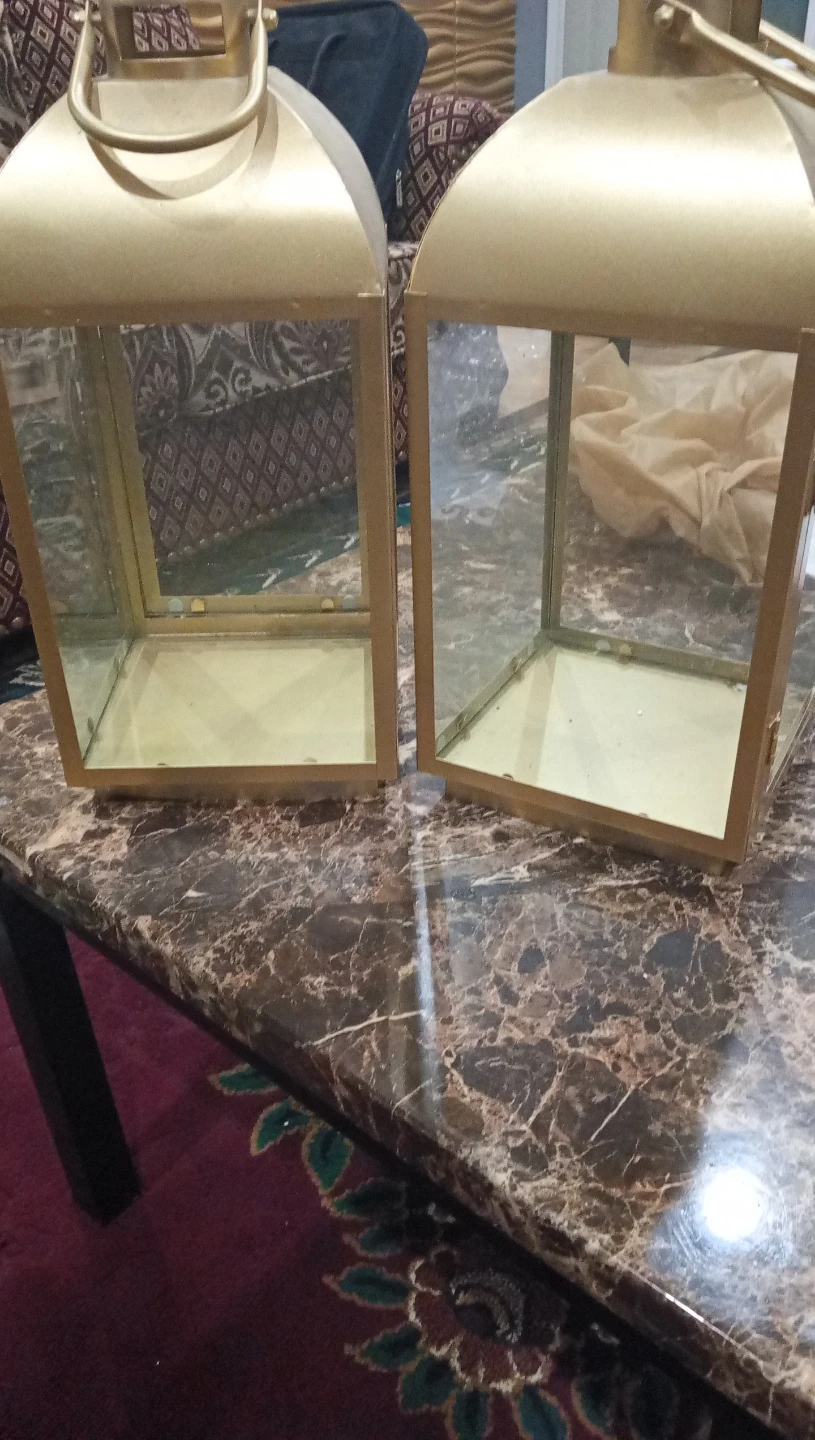 Gold Metal & Glass Decorative Lanterns