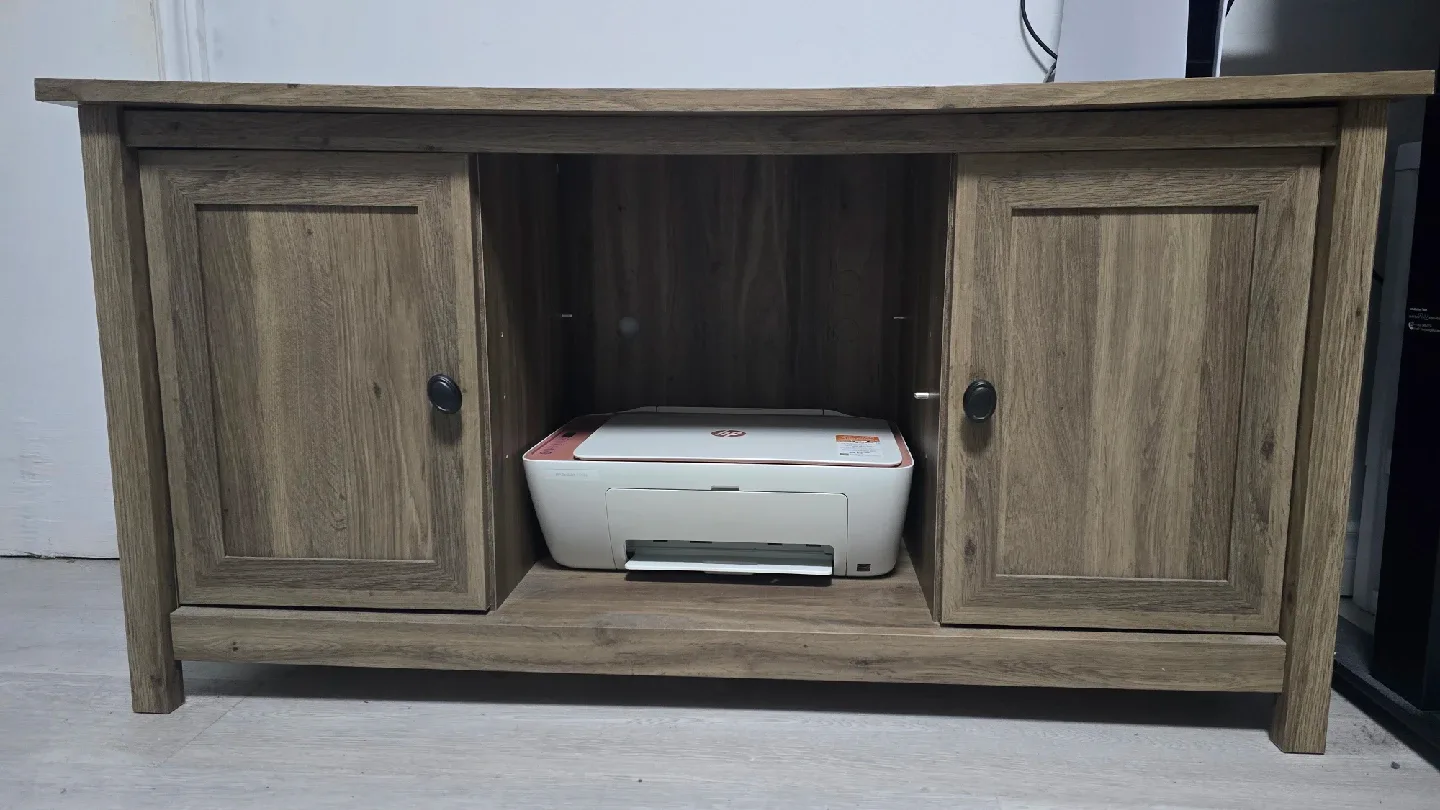 Wood TV Stand with Storage Cabinets