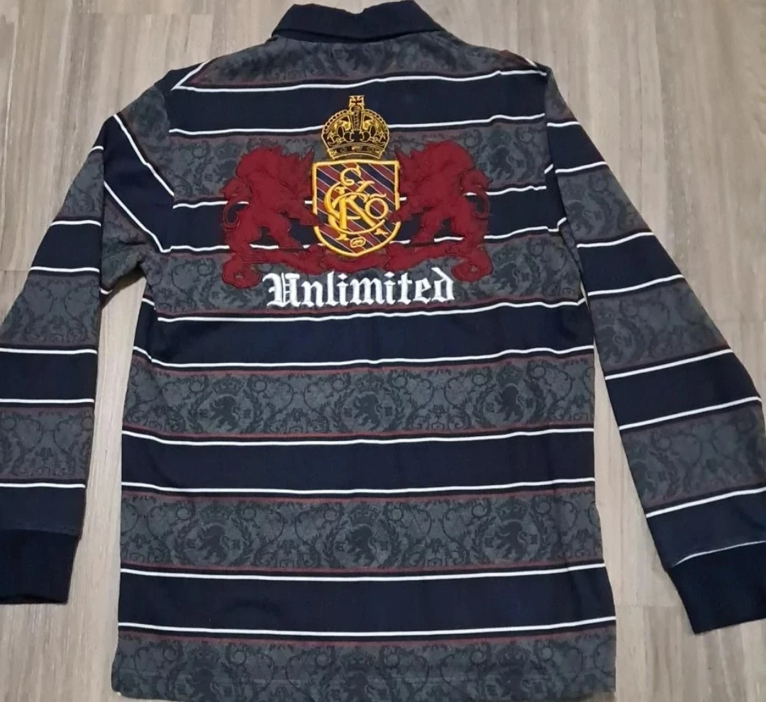 Ecko Unlimited Striped Long Sleeve Polo