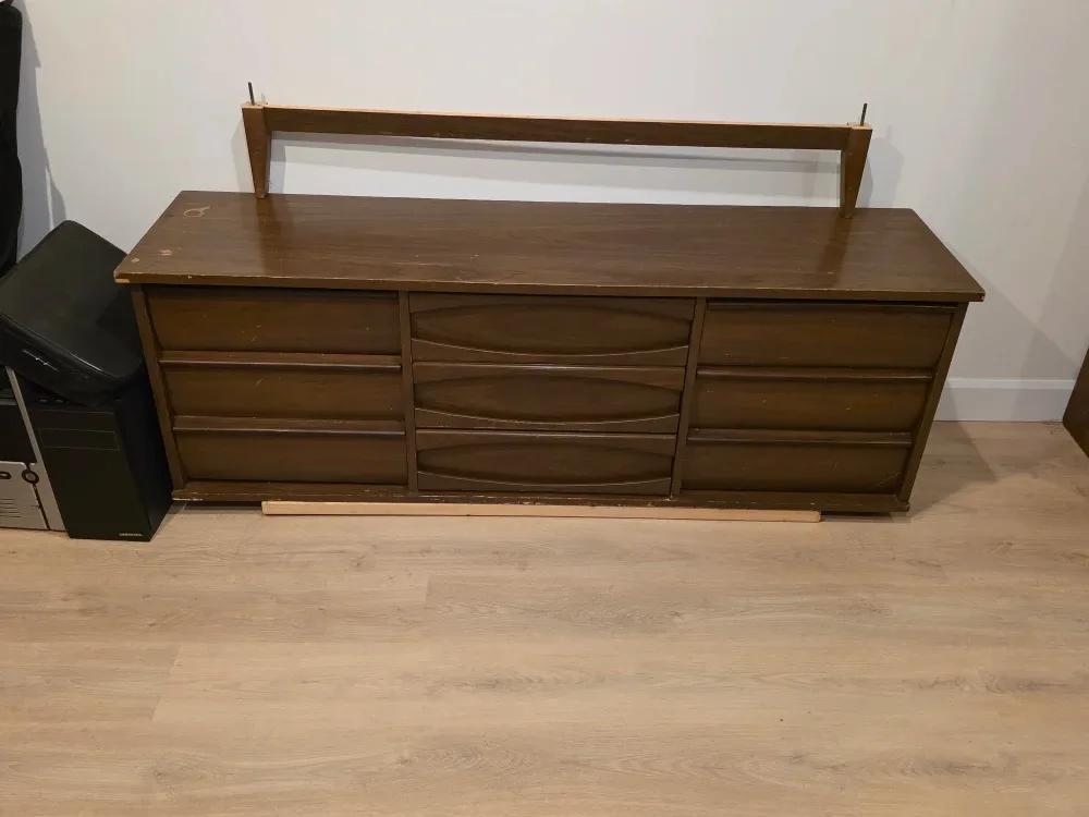 Vintage Brown Wood Dresser