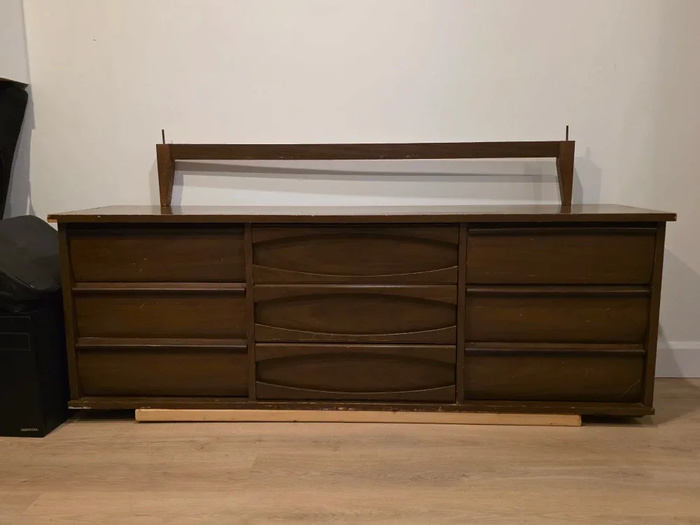 Vintage Brown Wood Dresser image indicator(2)