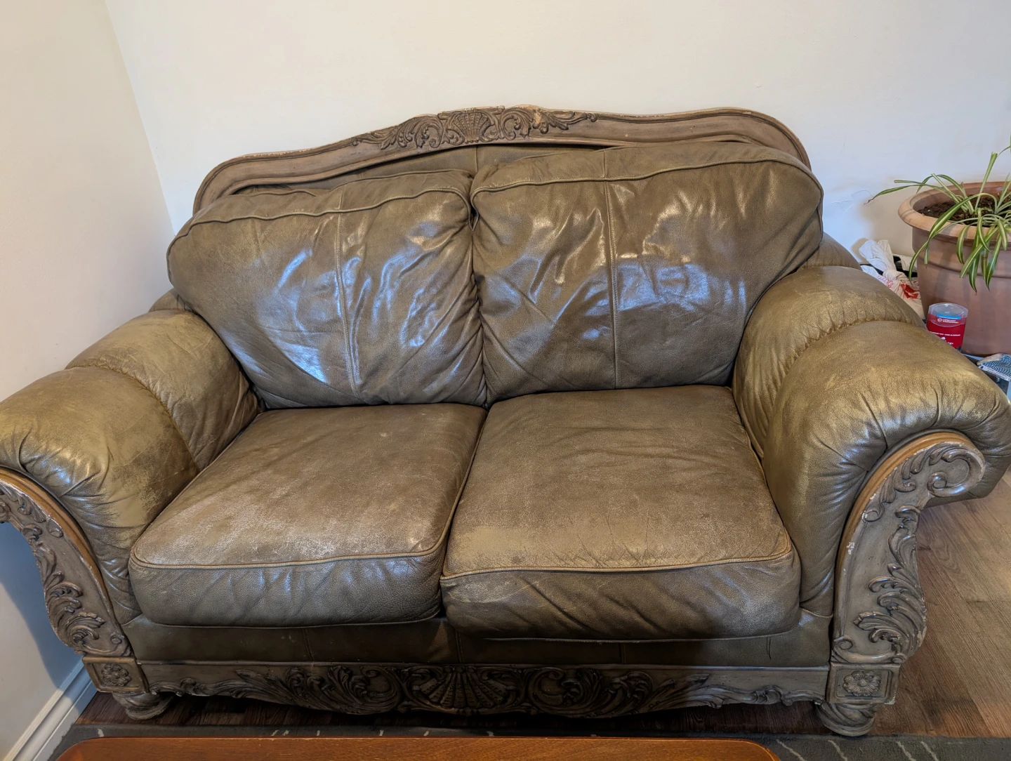 Used Loveseat Sofa - Brown Leather