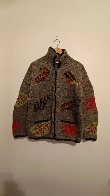 Handmade 100% Wool Cardigan XXL