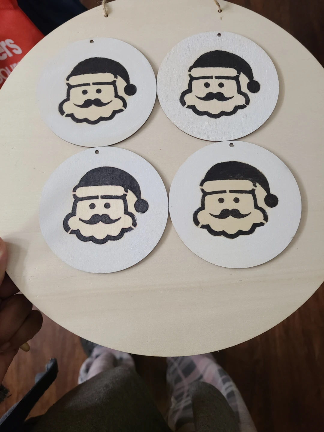 Handmade Santa & Fall Wood Coasters - photo 2