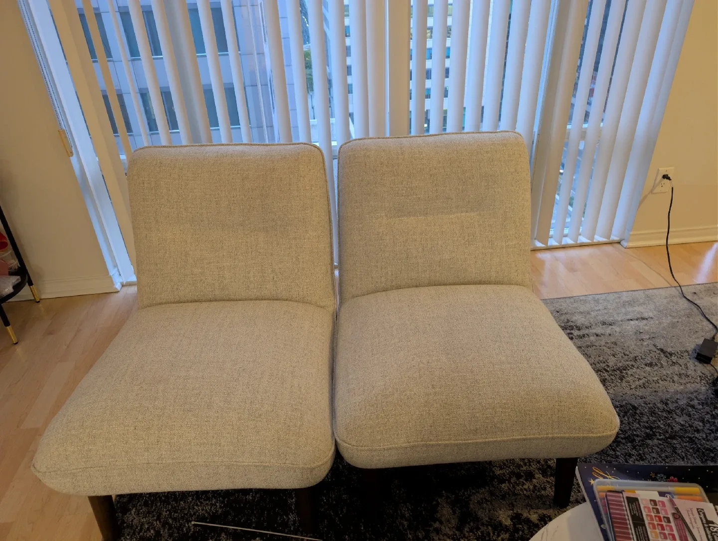 Two Beige Accent Chairs image indicator(2)