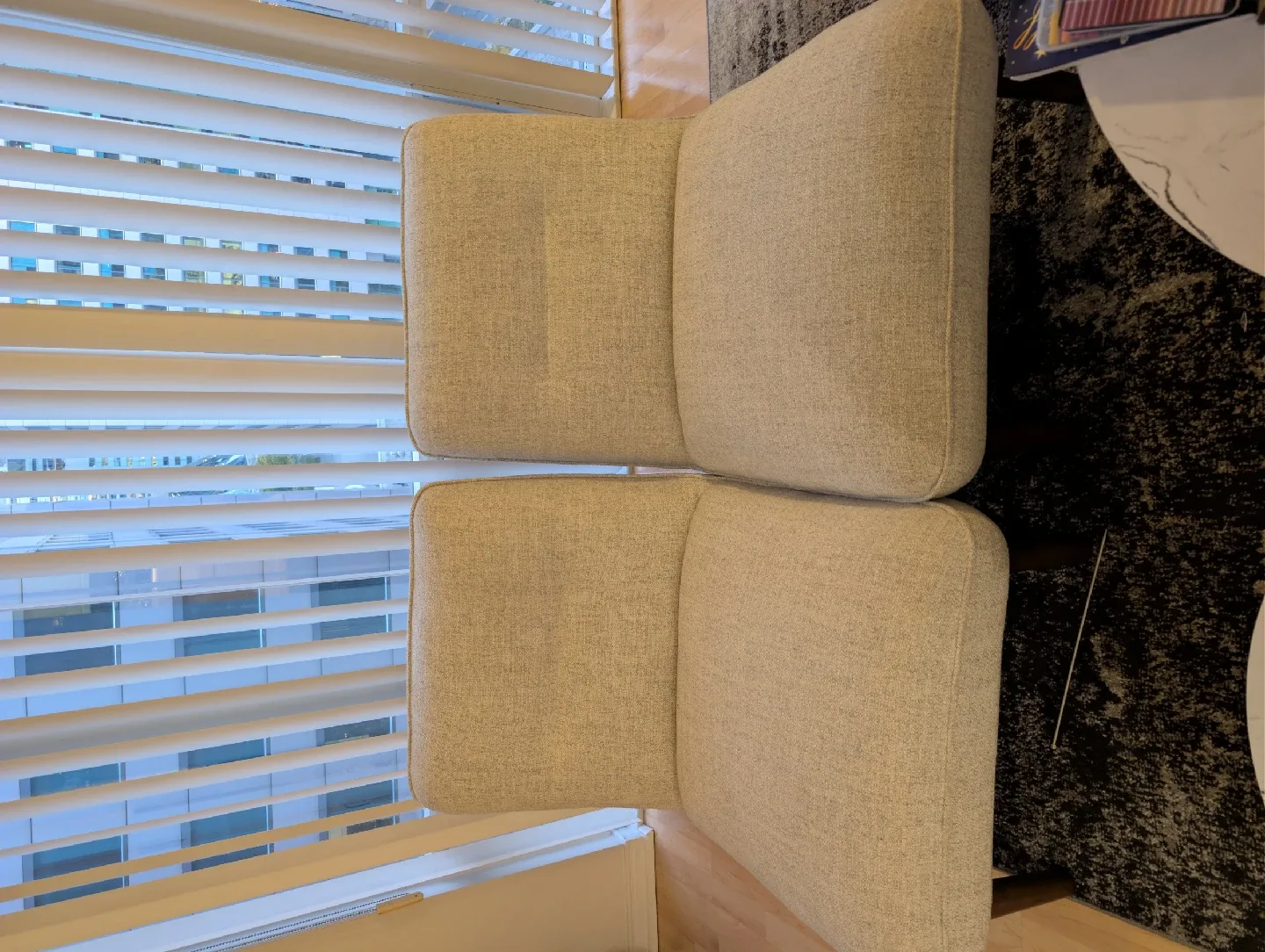 Two Beige Accent Chairs image indicator(6)