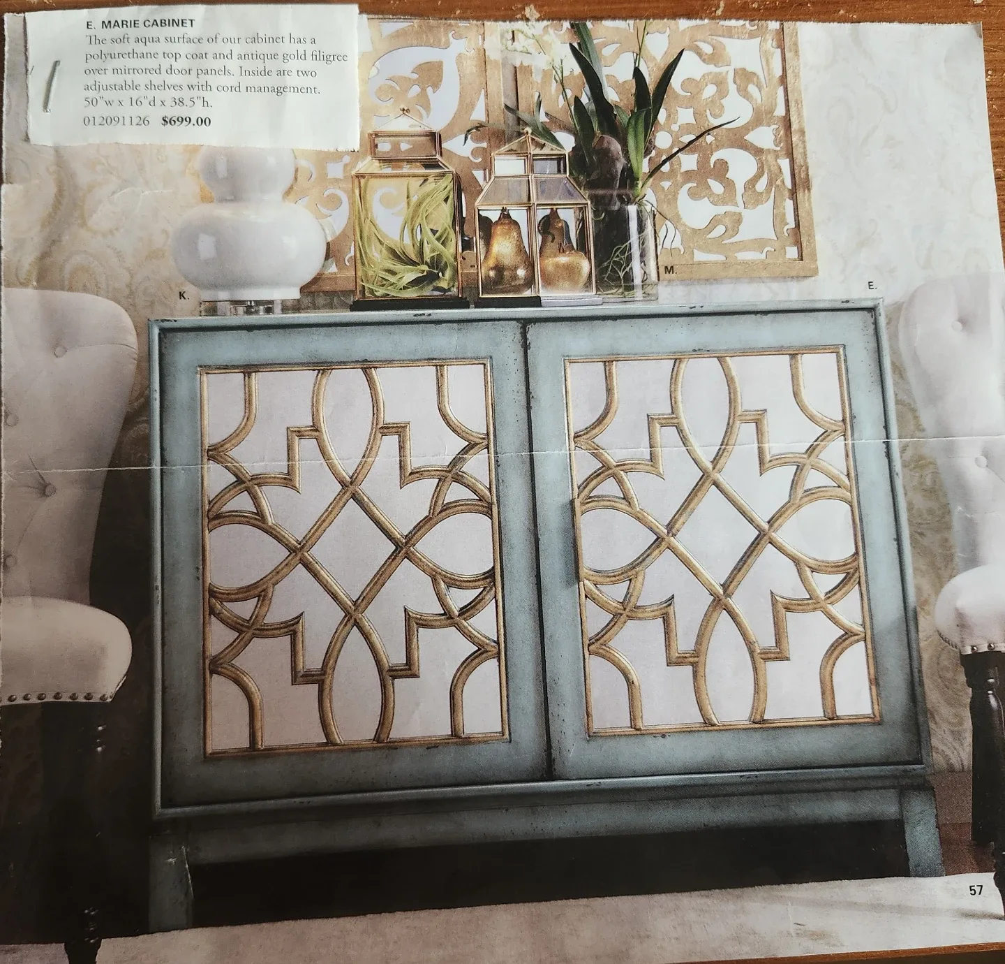 Cabinet with gold accents image indicator(7)