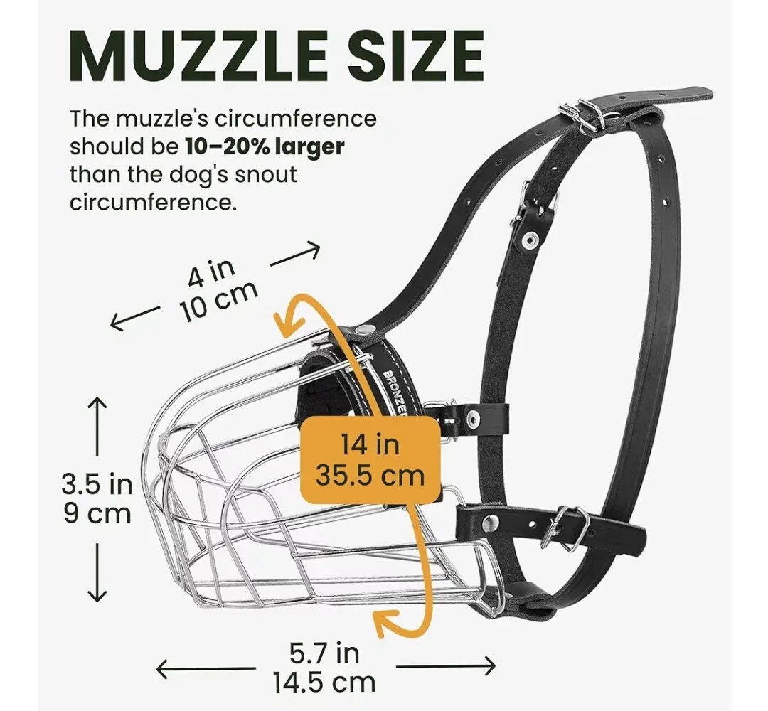 Dog Muzzle, Bite-Proof Steel Mask image indicator(3)
