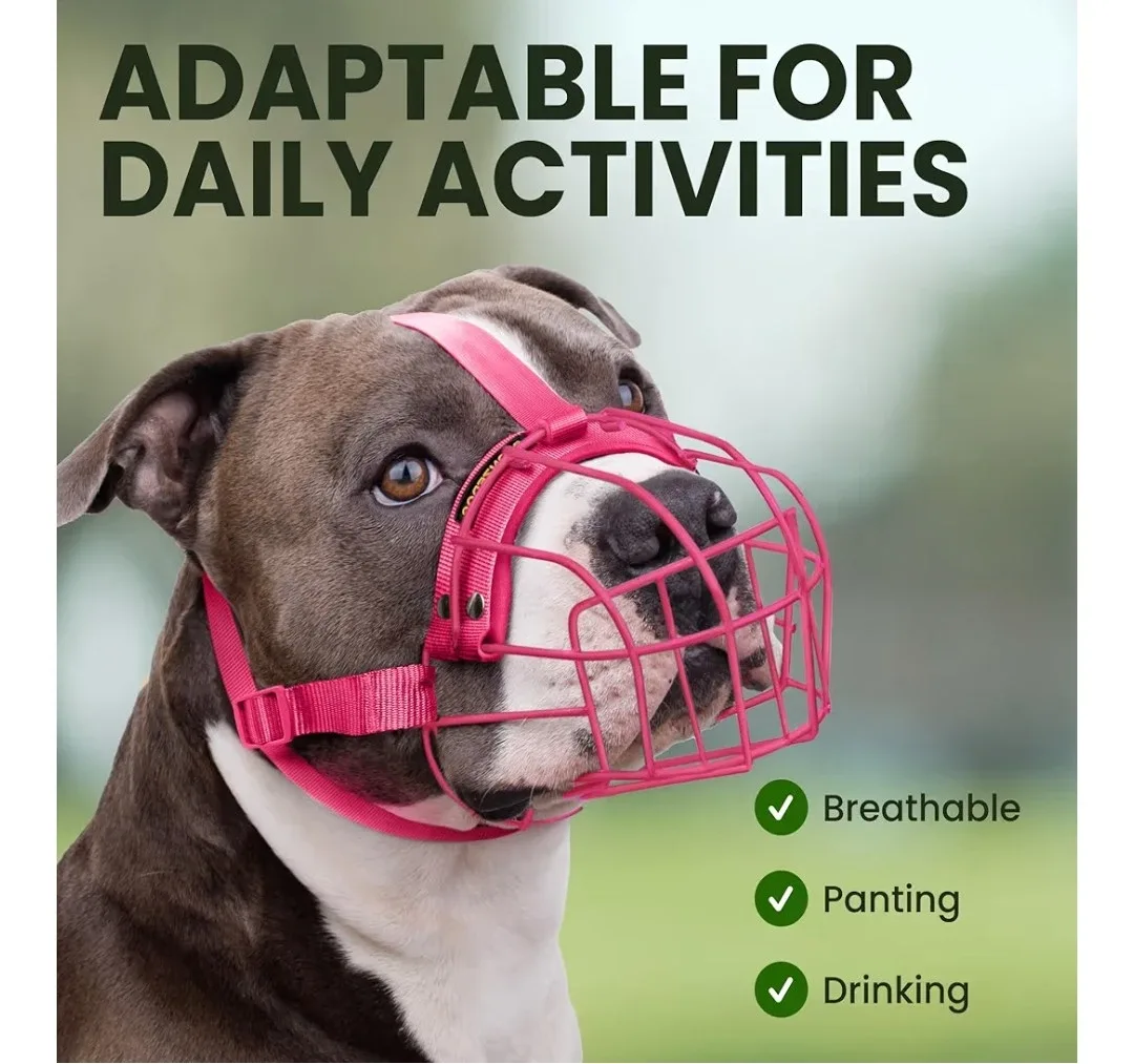 Dog Muzzle, Bite-Proof Steel Mask image indicator(5)