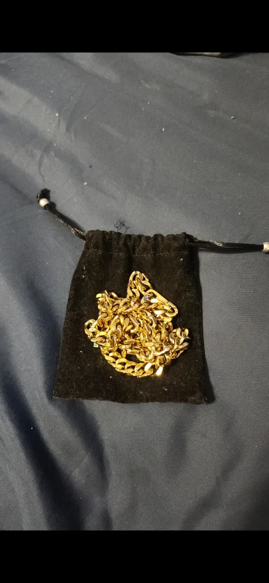 ARZ Steel Gold Chain Necklace image indicator(3)