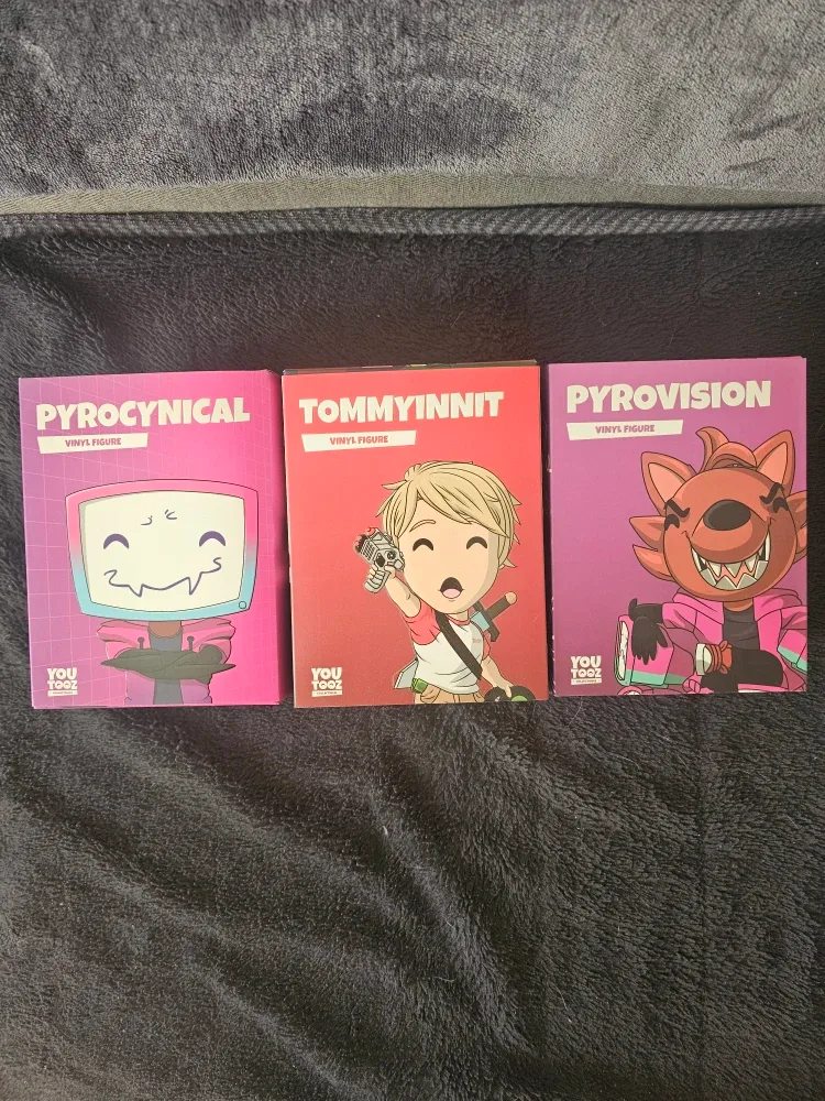 YouTooz Vinyl Figures: Pyrocynical, TommyInnit, Pyrovision