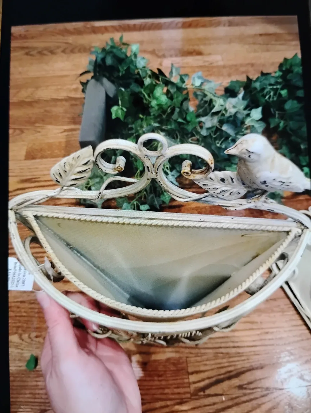 Vintage Metal Wall Planters with Faux Ivy image indicator(4)