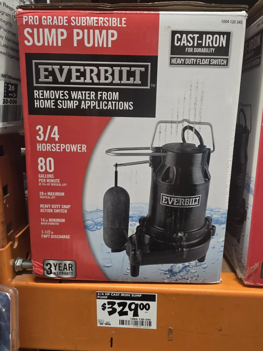 Everbilt 3/4 HP Cast Iron Sump Pump 🥕 - photo 3