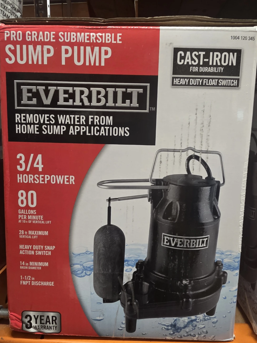 Everbilt 3/4 HP Cast Iron Sump Pump 🥕 - photo 4