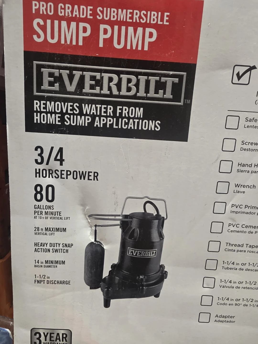 Everbilt 3/4 HP Cast Iron Sump Pump 🥕 - photo 5