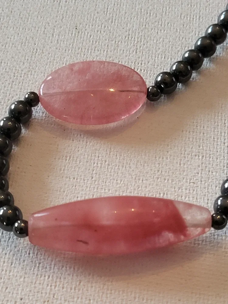 Beaded Necklace: Pink & Black image indicator(2)