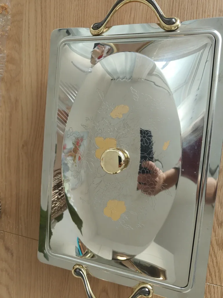 Silver Plated Serving Tray with Lid image indicator(2)