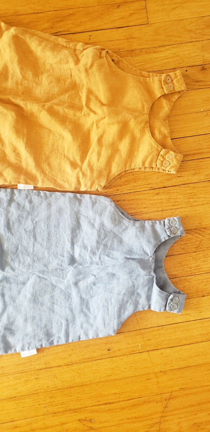 Baby Rompers - Tan and Blue - photo 2