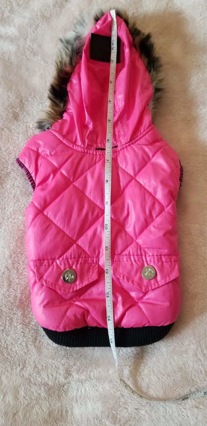Pink Pet Puffer Vest with Fur Trimmed Hood