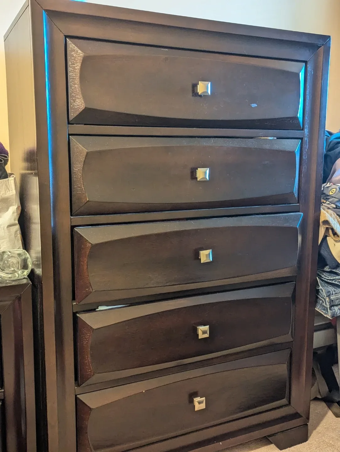 Dark Brown Wooden Chest of Drawers