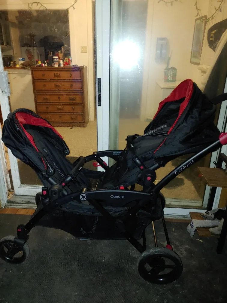 Contours Options Double Stroller - Black/Red