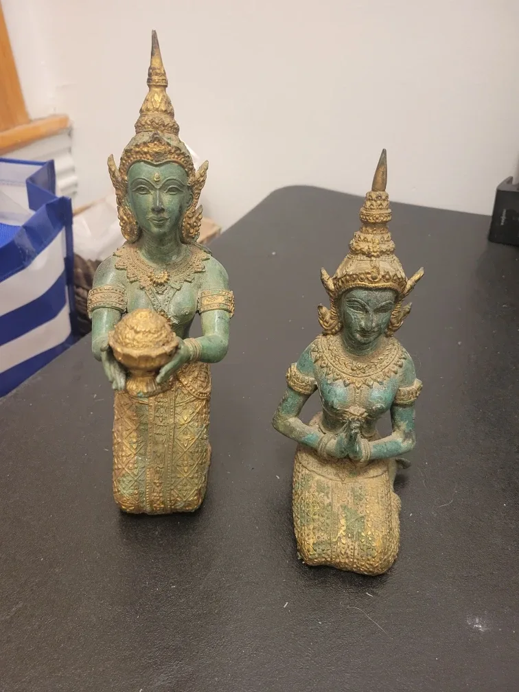 Pair of Vintage Thai Angel Figurines