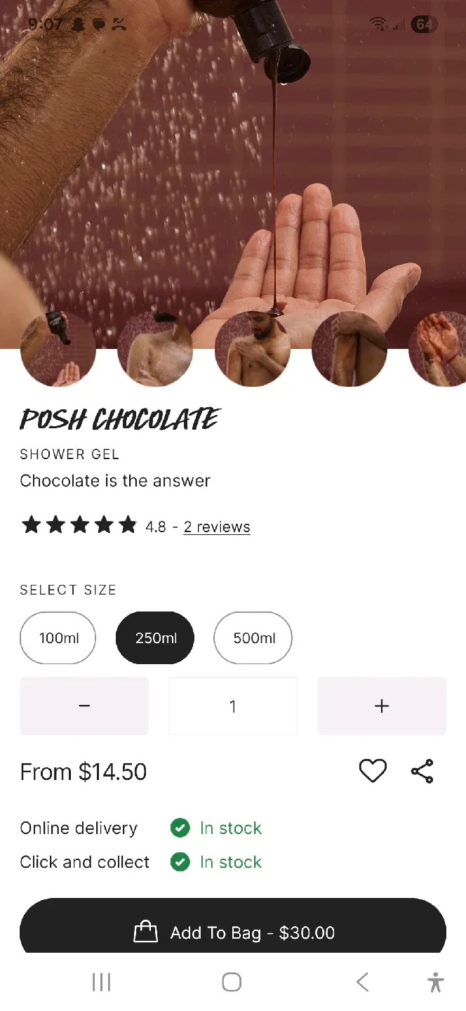 Lush Posh Chocolate Shower Gel, 250ml thumbnail