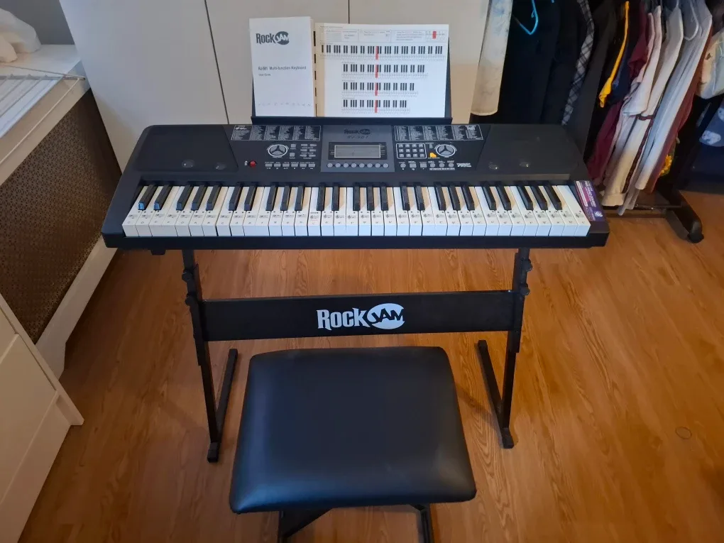 Rock Jam 61-key keyboard piano kit with stand and stool