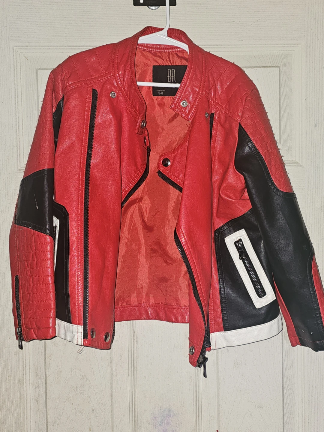 RR Red & Black Leather Jacket - Size 5-6