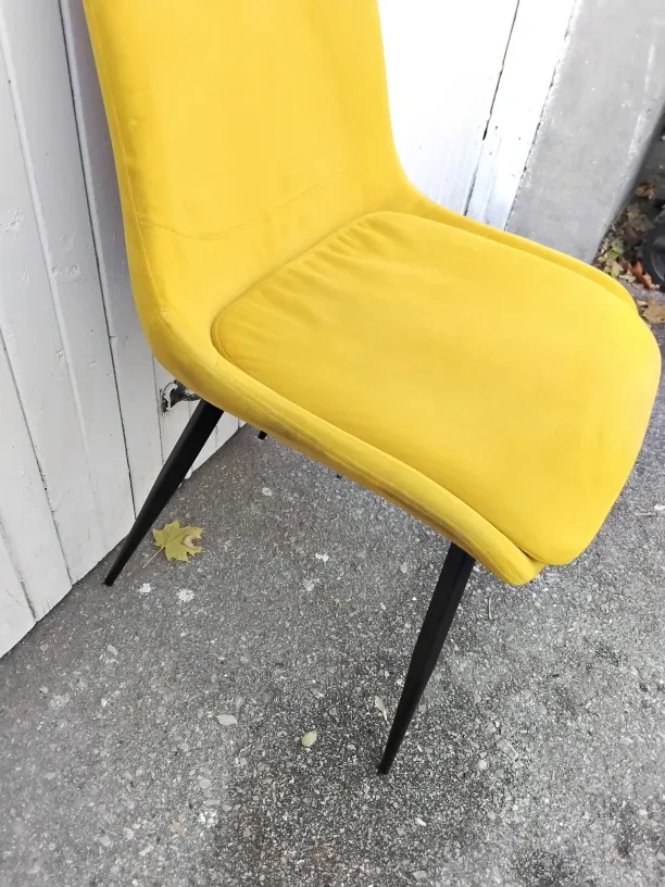 🌝Yellow Velvet Dining Chair🎗 image indicator(3)