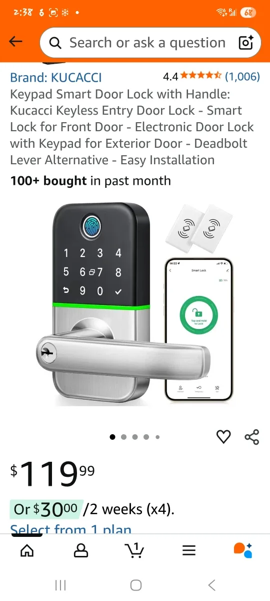 Keyless Entry Smart Door Lock- New